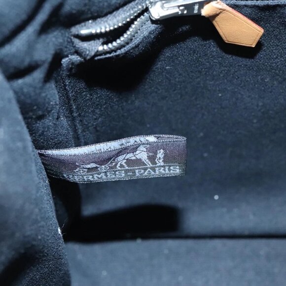 HERMES Fourre Tout PM Hand Bag Canvas Black Silver Auth ti2320 - Picture 11 of 16